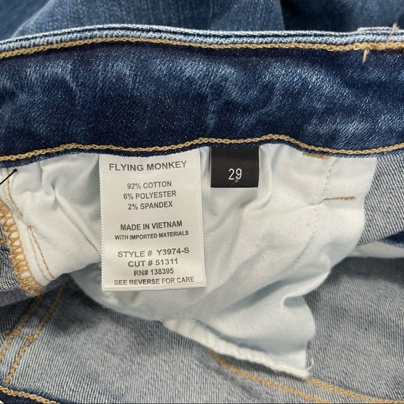 Flying Monkey High Rise Side Slit Released Hem Flare Jeans Deep Love Size 29 - Picture 13 of 13